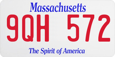 MA license plate 9QH572