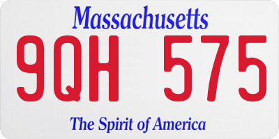 MA license plate 9QH575