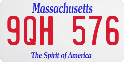 MA license plate 9QH576
