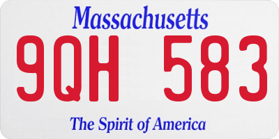 MA license plate 9QH583