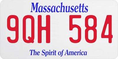 MA license plate 9QH584