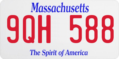 MA license plate 9QH588