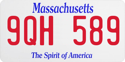 MA license plate 9QH589
