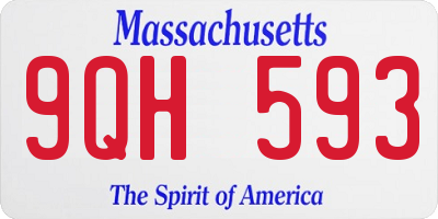 MA license plate 9QH593