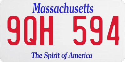 MA license plate 9QH594
