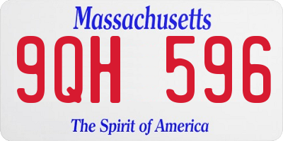 MA license plate 9QH596