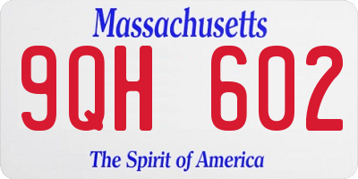 MA license plate 9QH602