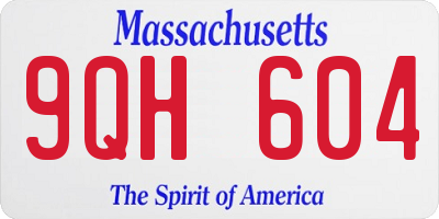 MA license plate 9QH604