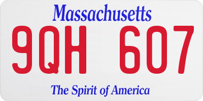 MA license plate 9QH607