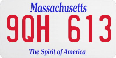 MA license plate 9QH613