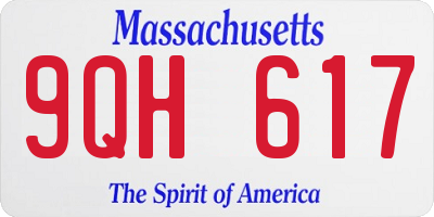 MA license plate 9QH617