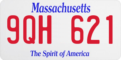 MA license plate 9QH621