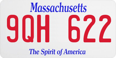 MA license plate 9QH622