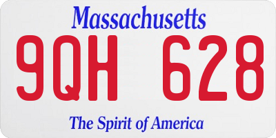 MA license plate 9QH628