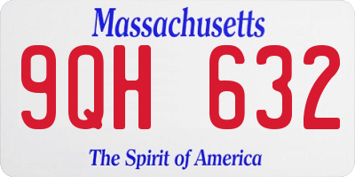 MA license plate 9QH632