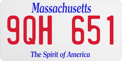 MA license plate 9QH651