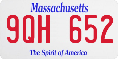 MA license plate 9QH652