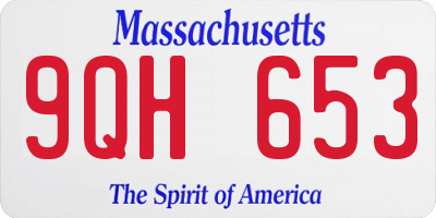 MA license plate 9QH653