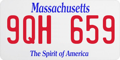 MA license plate 9QH659