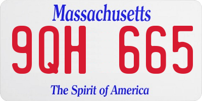 MA license plate 9QH665