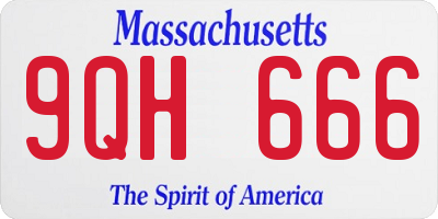 MA license plate 9QH666