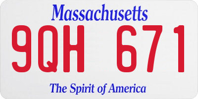 MA license plate 9QH671