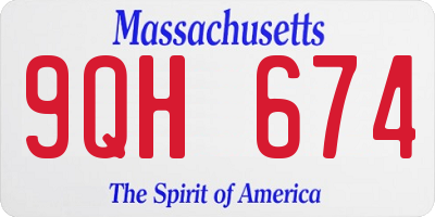 MA license plate 9QH674