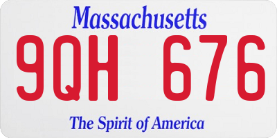 MA license plate 9QH676