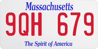 MA license plate 9QH679
