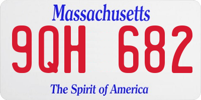 MA license plate 9QH682