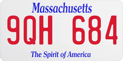 MA license plate 9QH684