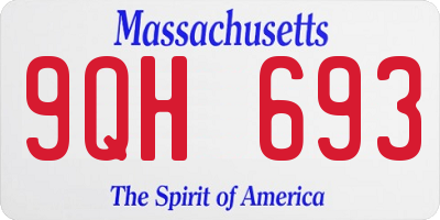 MA license plate 9QH693