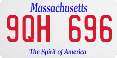 MA license plate 9QH696