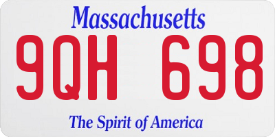 MA license plate 9QH698