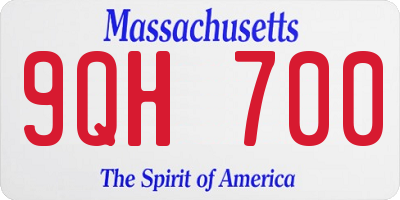 MA license plate 9QH700