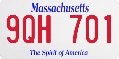 MA license plate 9QH701