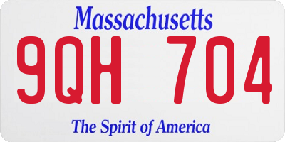 MA license plate 9QH704