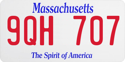 MA license plate 9QH707