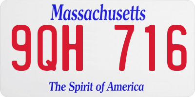 MA license plate 9QH716