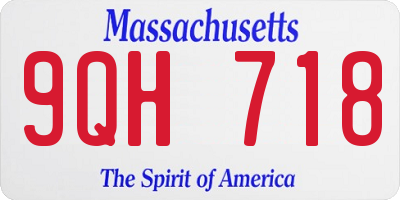 MA license plate 9QH718