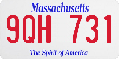 MA license plate 9QH731