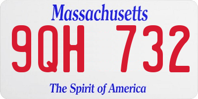 MA license plate 9QH732