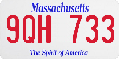 MA license plate 9QH733