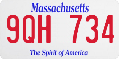 MA license plate 9QH734