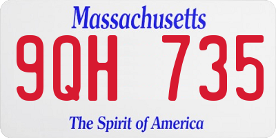 MA license plate 9QH735