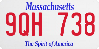 MA license plate 9QH738