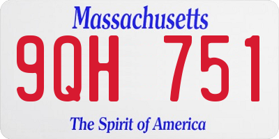 MA license plate 9QH751