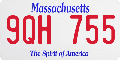 MA license plate 9QH755