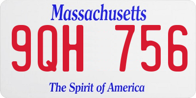 MA license plate 9QH756