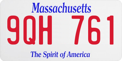 MA license plate 9QH761